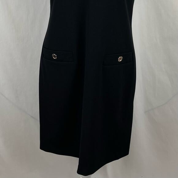 Tommy Hilfiger Black With Gold Detail Retro Y2K Shift Dress NWOT Size 8 - Picture 4 of 12